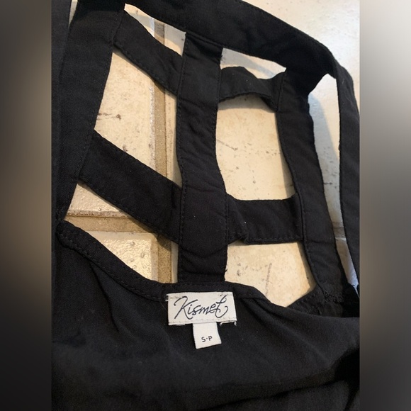 💙 Kismet Black Lattice Strap Tank Top - Size Small - Picture 4 of 5